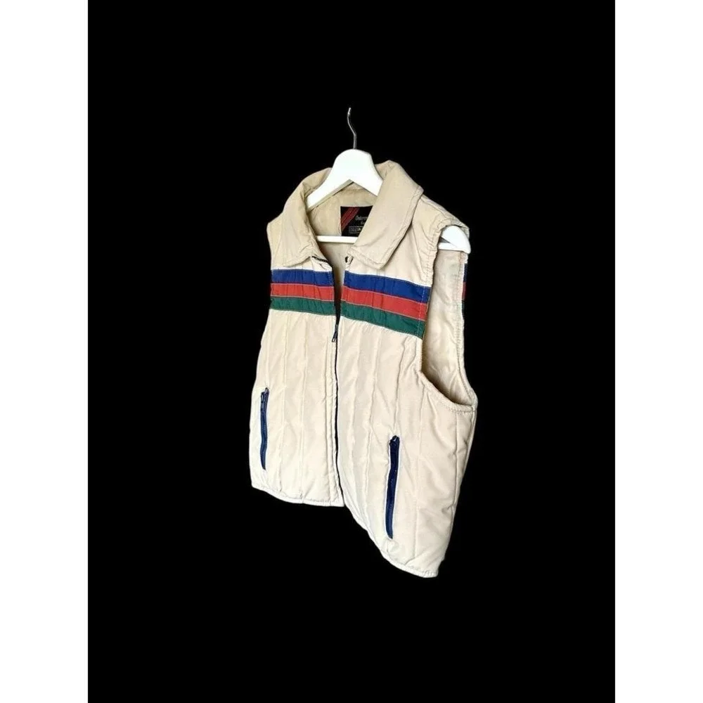 Vintage‎ 70's Sears Puffer Ski Best Sz Medium Unisex Rainbow Stripe Fits Small